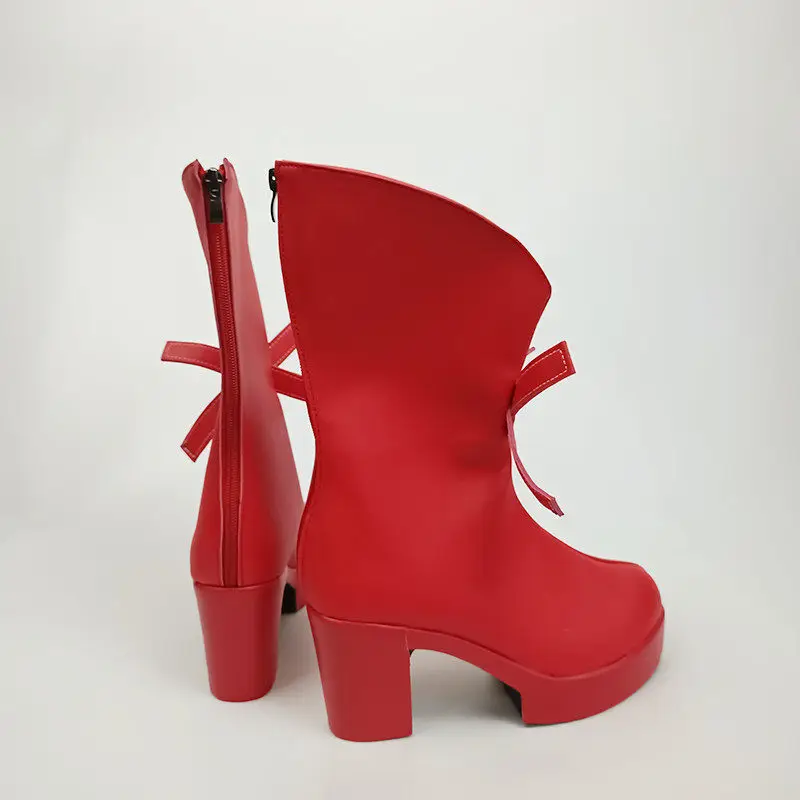 Anime GATE: Thus the JSDF Fought There! Rory Mercury Cosplay Shoes Red Short PU Leather Boots For Halloween Carnival