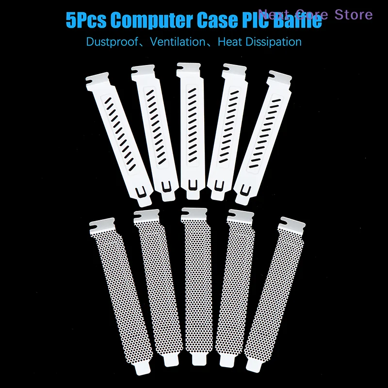 [NC]5Pcs Computer Host Chassis PCI Cooling Dust Filter Baffle PCI Slot Cover Board PC Computer Case Ventilation Baffle Net[NC]