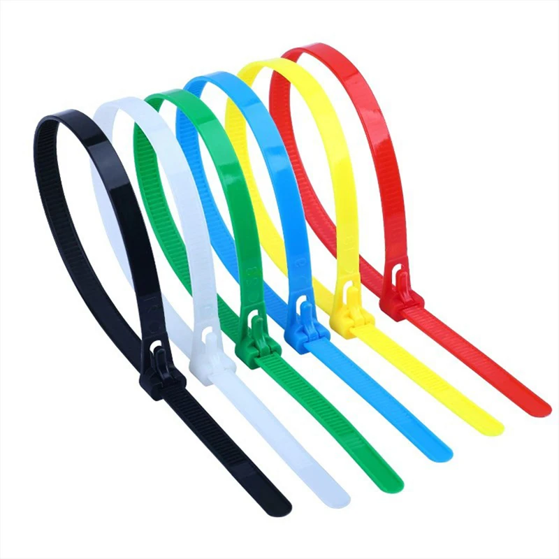 50PCS Plastic Reusable Cable Zip Tie Nylon May Wrap Straps Ties Slipknot Loose SlipknotRecycle Organizer Detachable Bundle