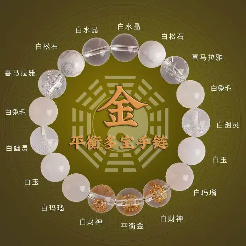 

Wangcai Yun Bracelet 2026 Five Elements To Fill The Vacancy Jin Xi with Gold Water Fire Soil Water Wood Bracelet Natural Crystal