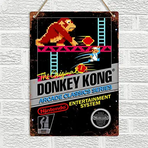 

Donkey Kong Theme Metal Tin Sign 8x12 Inch Wall Decor Garage Kitchen Sign