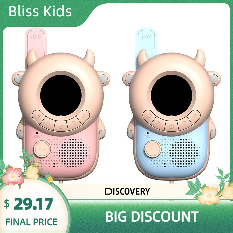 2 Stuks Mini Kids Walkie Talkie Handheld Transceiver 6Km Ontvanger Tweeweg Radio Walkie-Talkie Radio Comunicador Speelgoed Voor Jongens Meisje