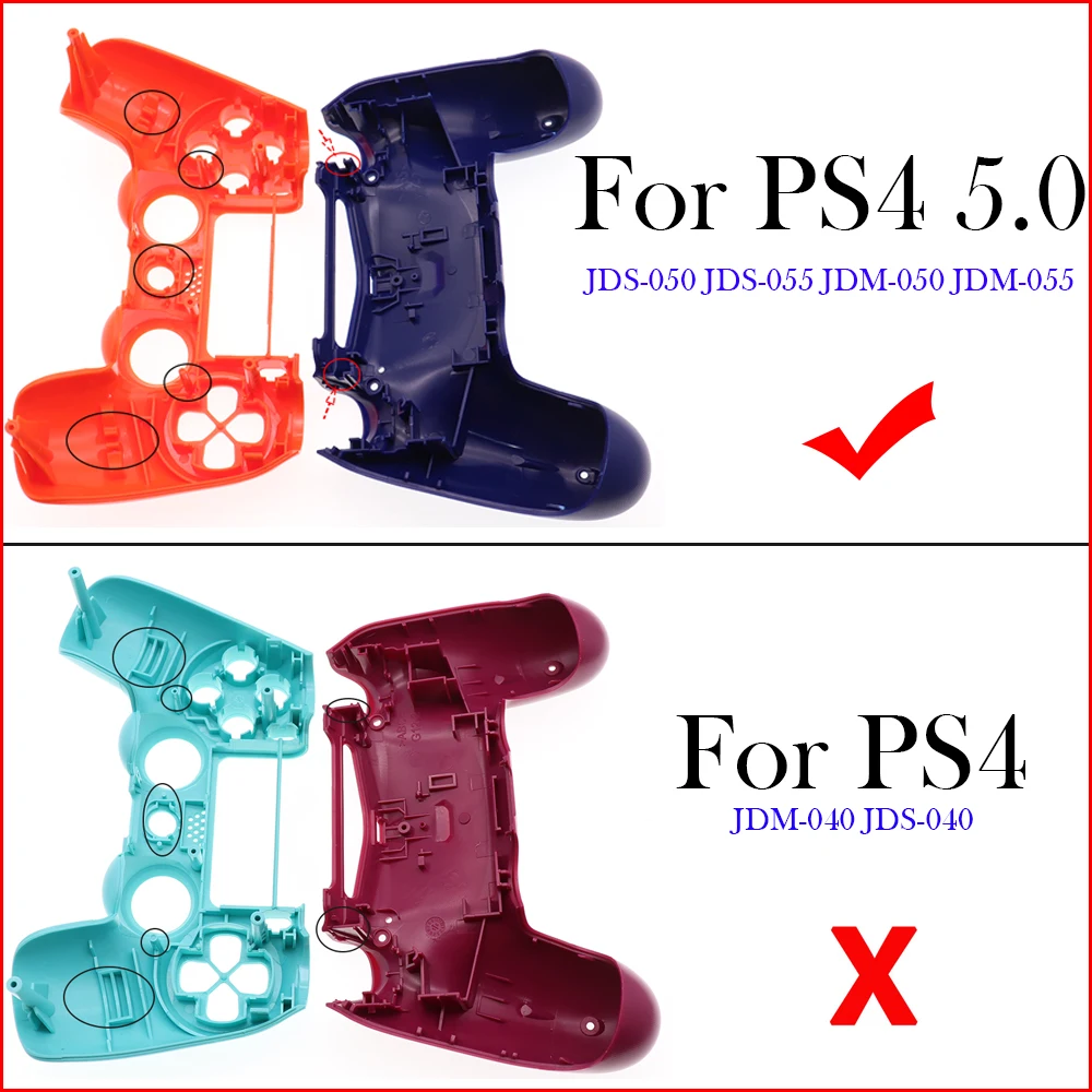 Carcasa completa DIY de alta calidad para PS4 5,0, piezas de repuesto para controlador, Joystick JDS-050 JDS 055 JDM 050 JDM 055