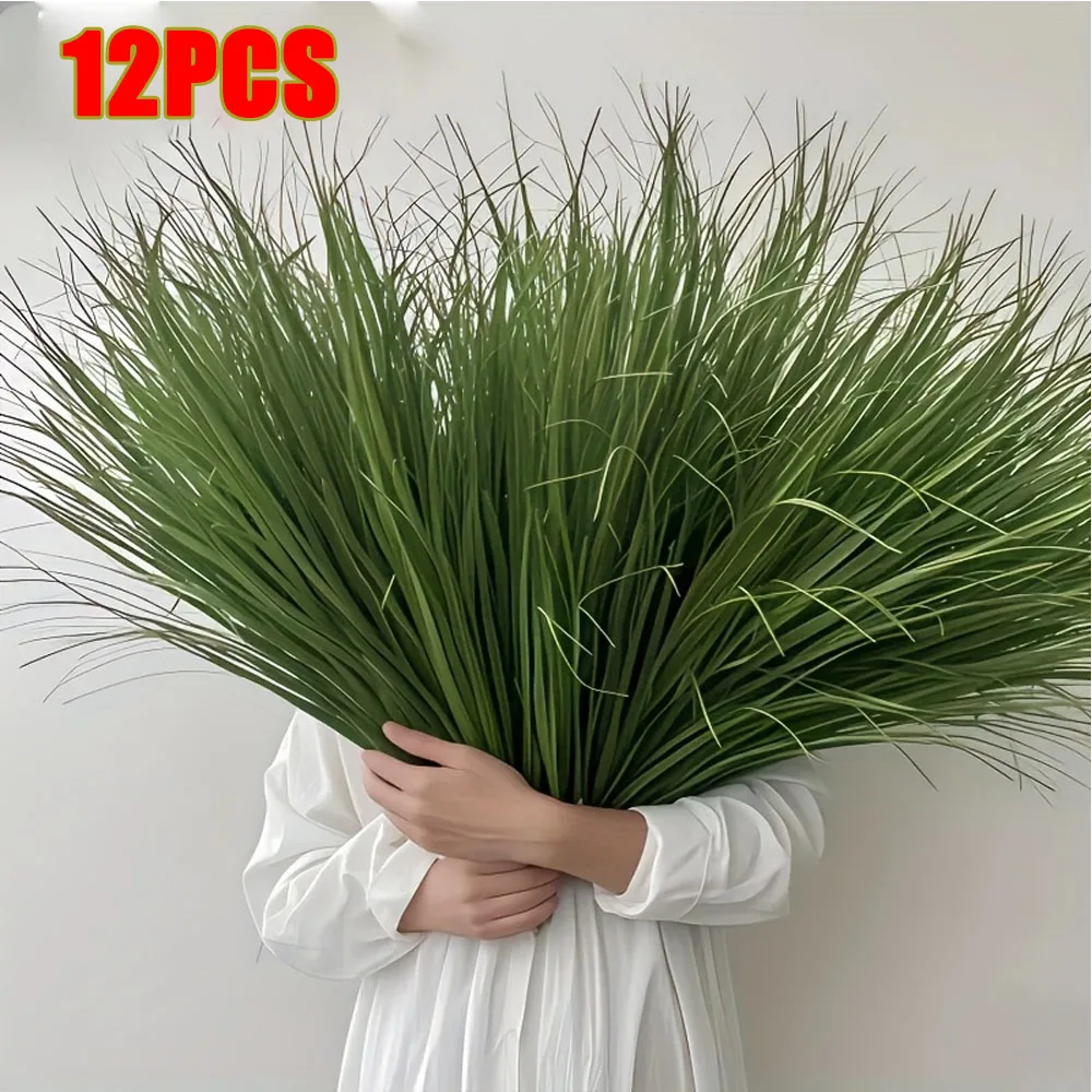 12 Stück Künstliche Zwiebelgras-Pflanzen Hochzeitsdekoration Heimdekoration Topfpflanzen Künstliche Grünpflanzen Gartendekoration