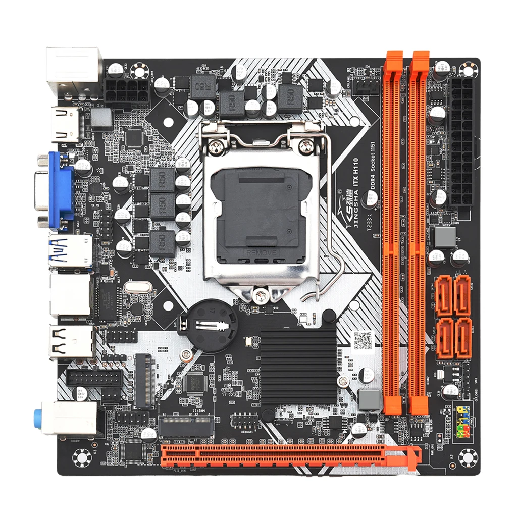 

ITX H110 Computer Motherboard with 2*DDR4 32GB Memory 4*SATA 3.0 for LGA1151 6th/7th/8th/9th Generation CPU Support M.2 WIFI