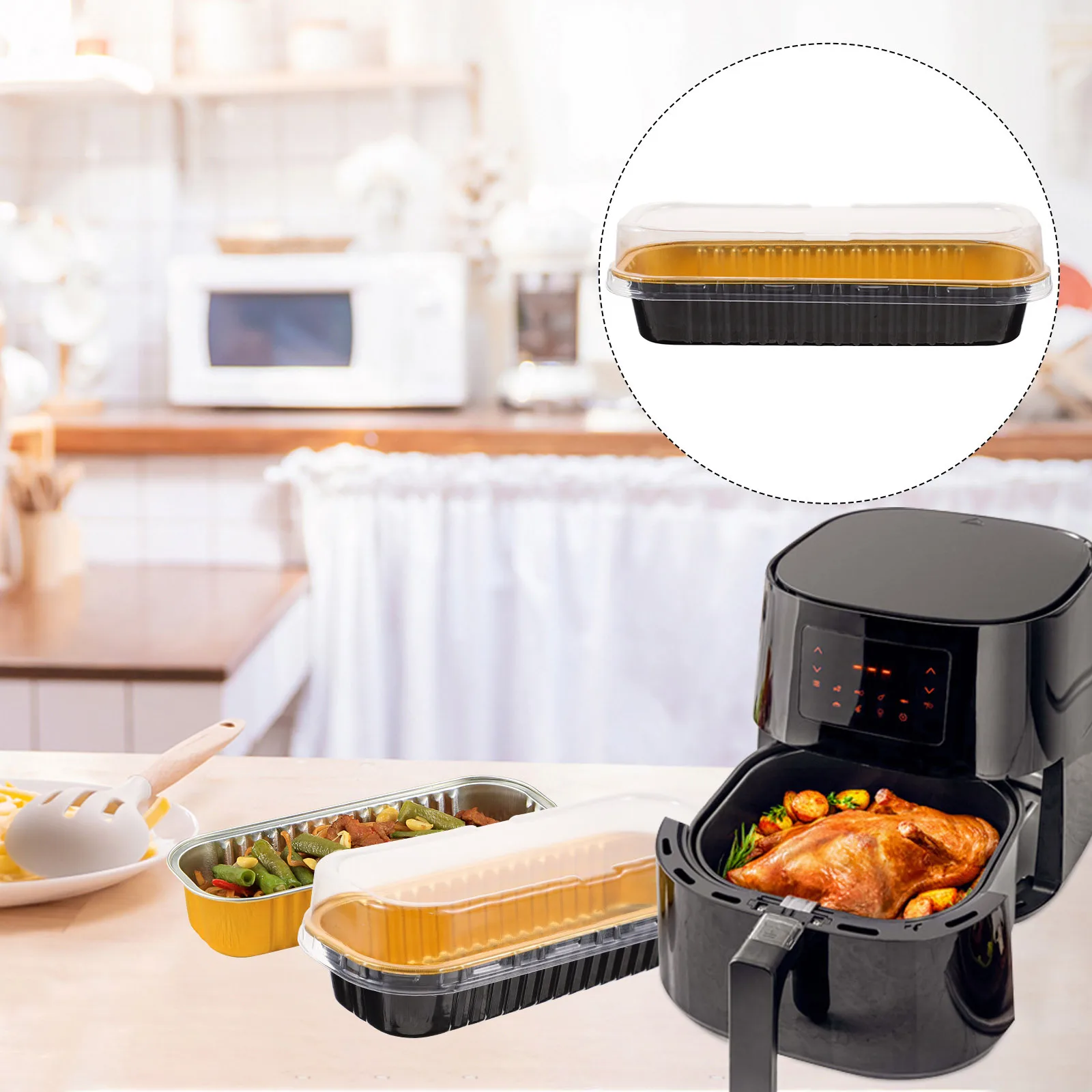 

20 шт. мини-формы из алюминиевой фольги с крышками, одноразовые формы для выпечки хлеба, торта, барбекю, вечеринки, фольга для хранения еды, коробка для еды