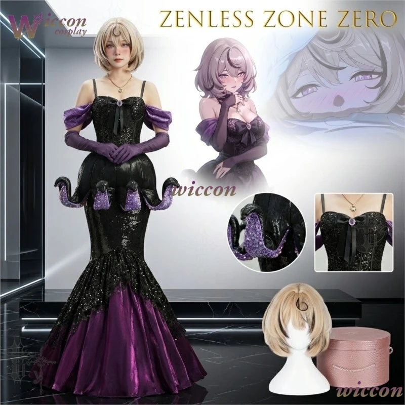 

Zenless Zone Zero Yidhari Fanart Banquet Evening Gown Cosplay Costume Anime Game Character Outfit For Women Halloween Party Cos