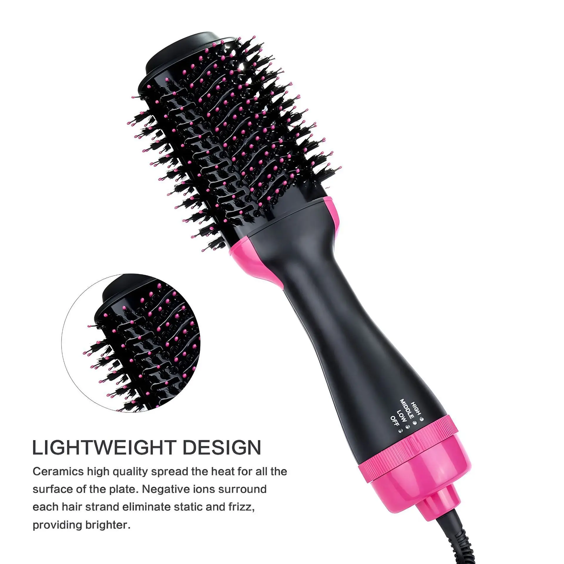Two-four-in-one negative ion dry and wet dual-purpose electric hair dryer comb