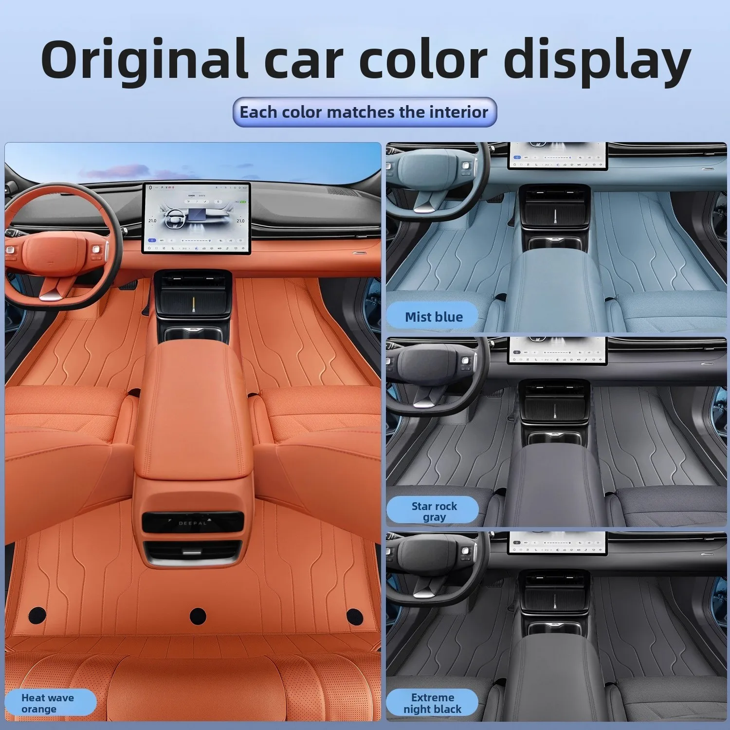 For Changan Deepal S05 Full-Coverage Leather Floor Mats Waterproof Double-Layer Removable Carpet Modification Accessories