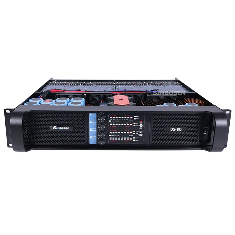 FP8000Q مرحلة الصوت Pa 4 قناة 1000 واط تحويل مكبرات صوت احترافية مكبر كهربائي 1000 واط لمصفوفة الخط