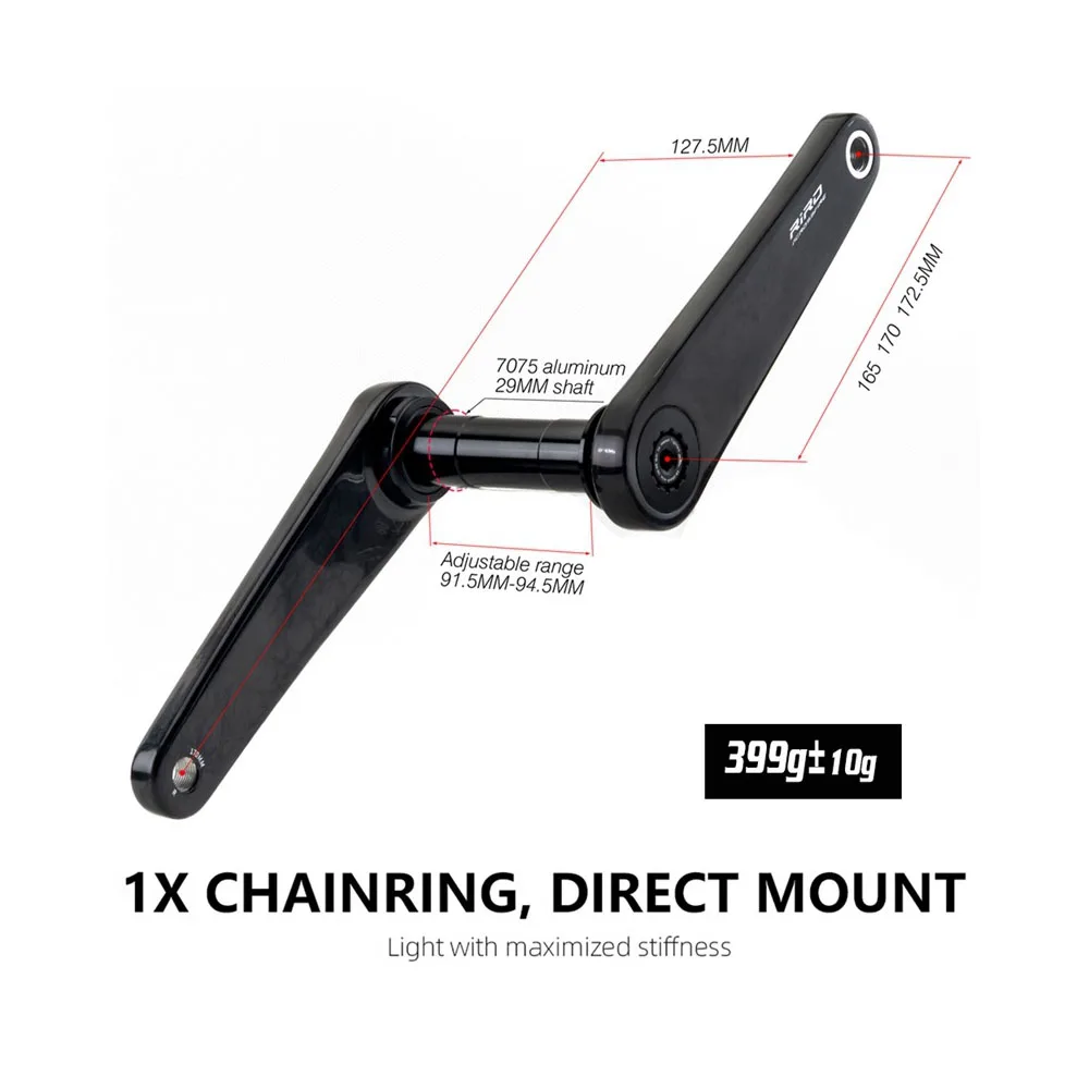 Platos y bielas de carbono de 165mm, 170mm, 172,5, 110, 130 BCD, plato de montaje directo de fibra de carbono para bicicleta de carretera, brazo de juego de manivela de bicicleta de 29MM