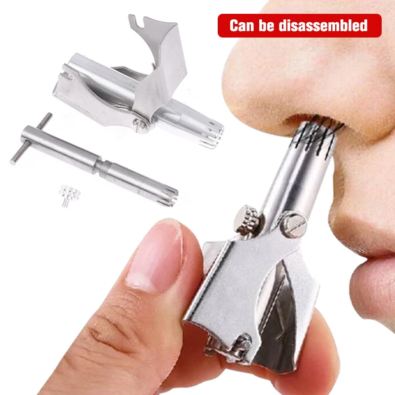 Nose Hair Trimmer Cleaner For Men Women Stainless Steel Manual Mechanical Shaving Razor Washable Hair Removal Tools Detachable