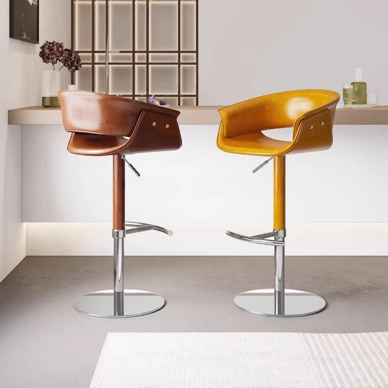 Light luxury bar chair lift rotating bar stool simple household island chair high stool designer bar front desk chair