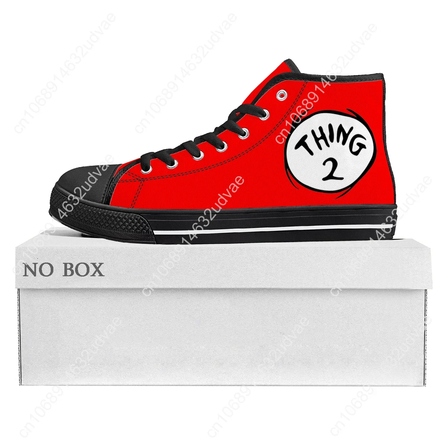 Sache 1 Sache 2 rot Dr. Seuss High Top Sneakers Herren Damen Teenager Leinwand Sneaker hochwertige lässige Paar Schuhe benutzer definierte Schuh