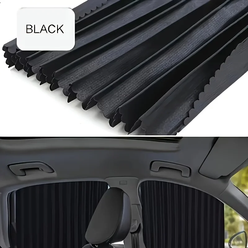 

2-Piece Car Window Shades Portable Curtains Car Window Shades Curtains Adjustable Car Blinds RV Camping Window Covers Shades