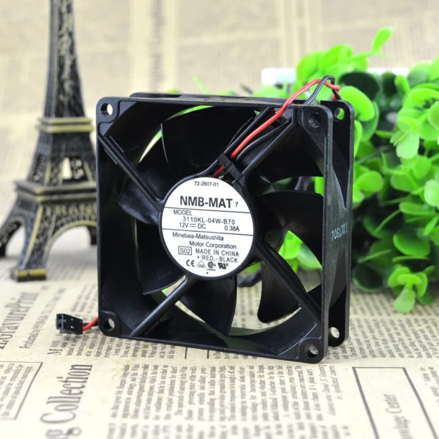 AA + FOR Original NMB 3110KL-04W-B70 8025 8CM 12V 0.38A Two-wire ball cooling fan