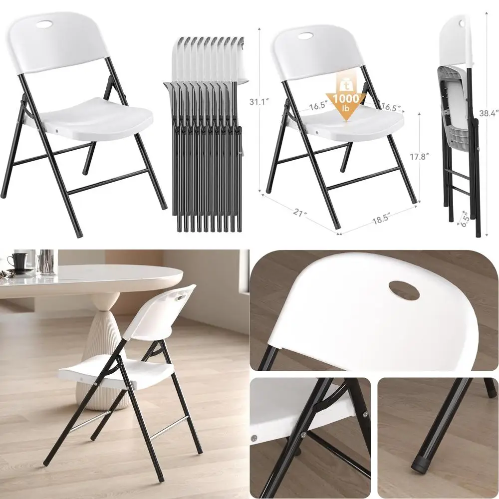 كرسي بلاستيكي متين قابل للطي مع إطار فولاذي لمختلف الأحداث والإعدادات