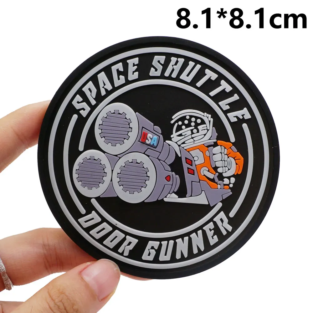 SPACE SHUTTLE DOOR GUNNER Tactical PVC Patches with Hook and Loop Backing for Backpacks Clothing military Accessories