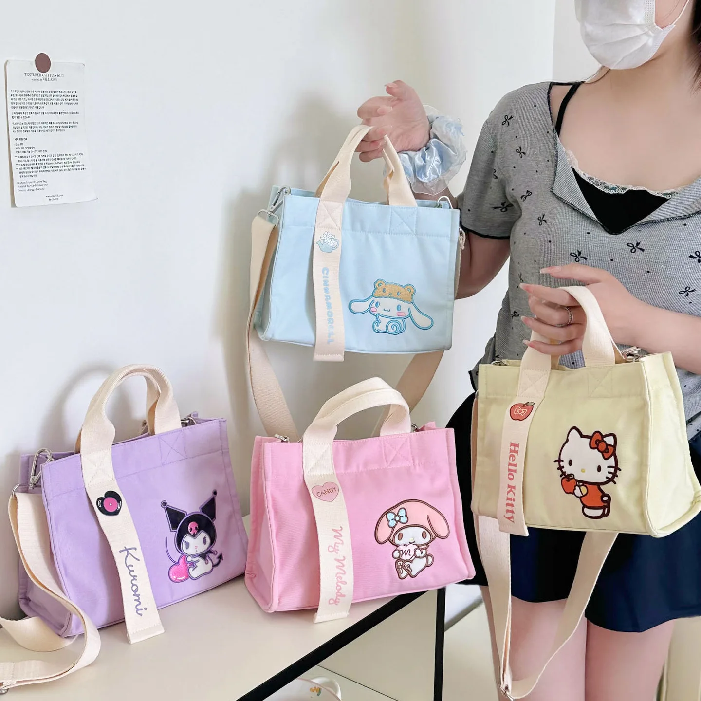 

Sanrio Hello Kitty New Women's Handbag Luxury Brand Original Women's Shoulder Messenger Bag Cartoon Portable Fashion Women's Bag