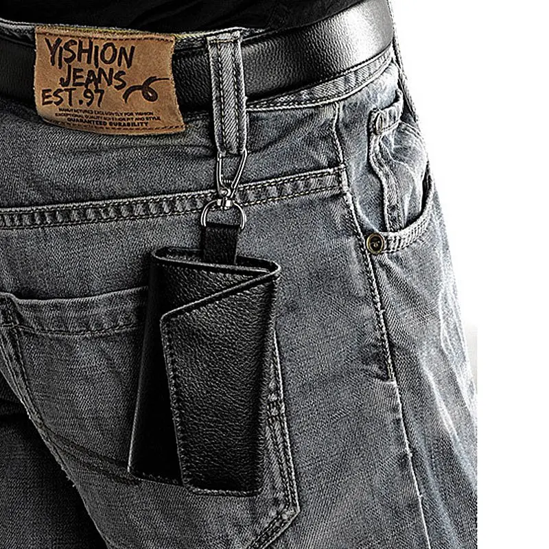 FZFZ キーホルダー男性女性キーホルダーオーガナイザーポーチ車のキーバッグ財布家政婦キーケースミニカードバッグブラック