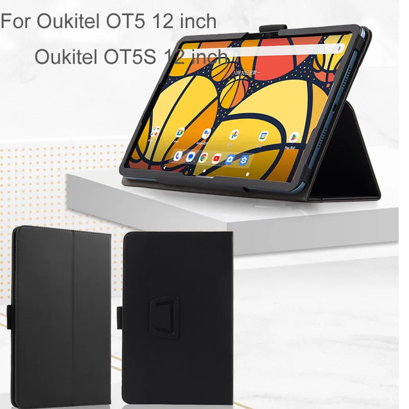 Business Leather Case For Oukitel OT5 Oukitel OT5S Teclast T60 12 Inch Tablet PC PU Cover with Hand Holder Grip Shell