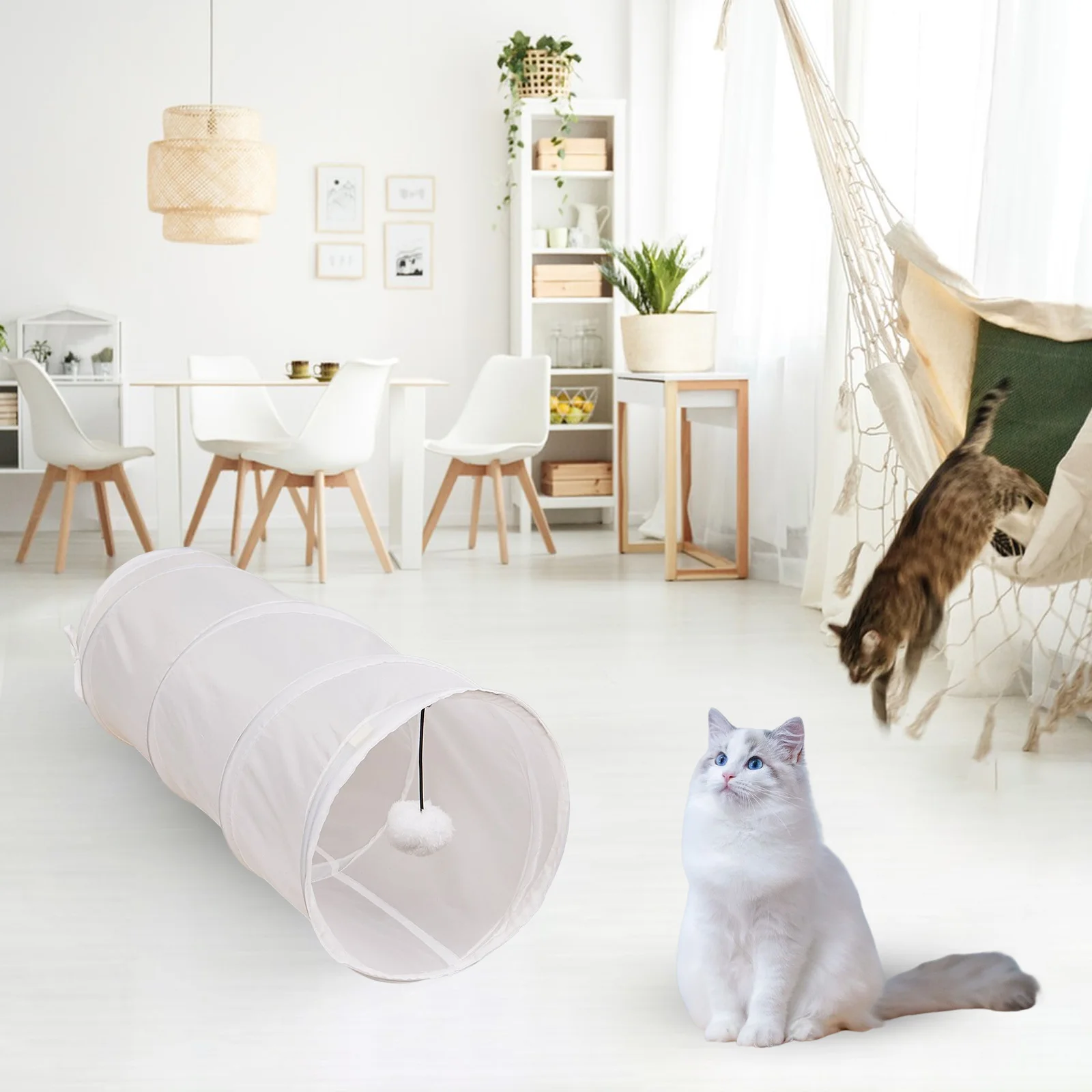 Cat Tunnel Toy Indoor Kitten Tunnel Tube Pet Interactive Toy Folded Training Equipment for Small Animals Pet Supplies