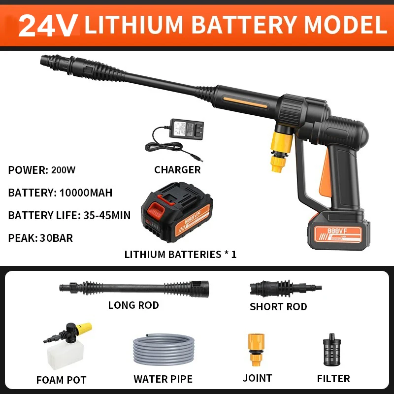 800W 45000mAh 66BAR Draadloze Auto Wasmachine Hogedruk Wasstraat Waterpistool Draagbare Hogedrukreiniger Schuim voor Makita Batterij