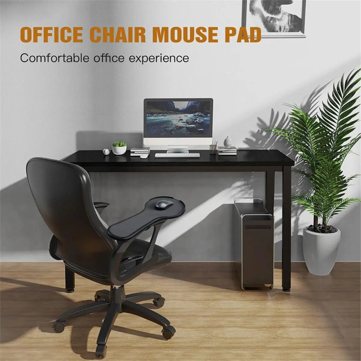 【a23z】ergonomic-rest-mouse-pad-chair-rest-adjustable-attaches-armrest-easy-to-install-mouses-extension-tray
