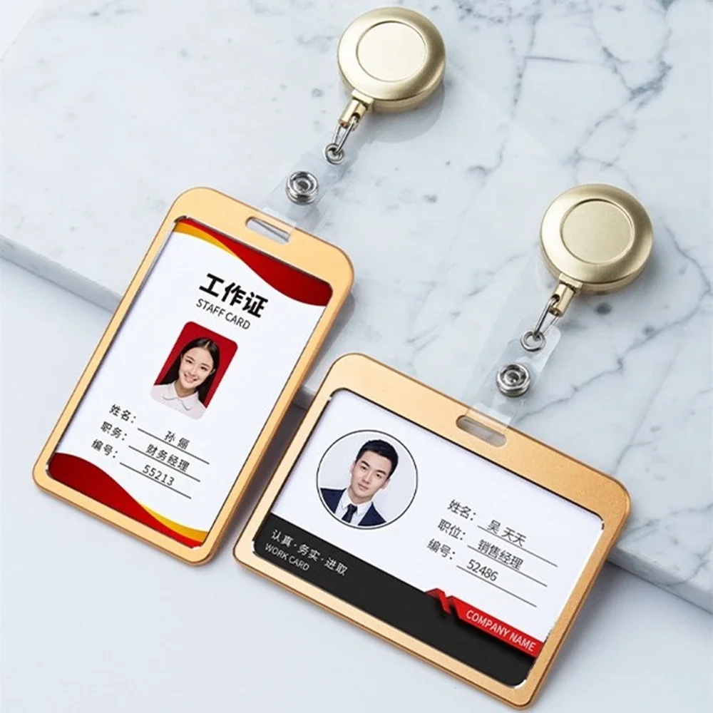 1pc Retractable Pull Badge Holders With Reel Clip Bus Credit Card Case Visit Door Identity Badge Cards Cover Credential Holder