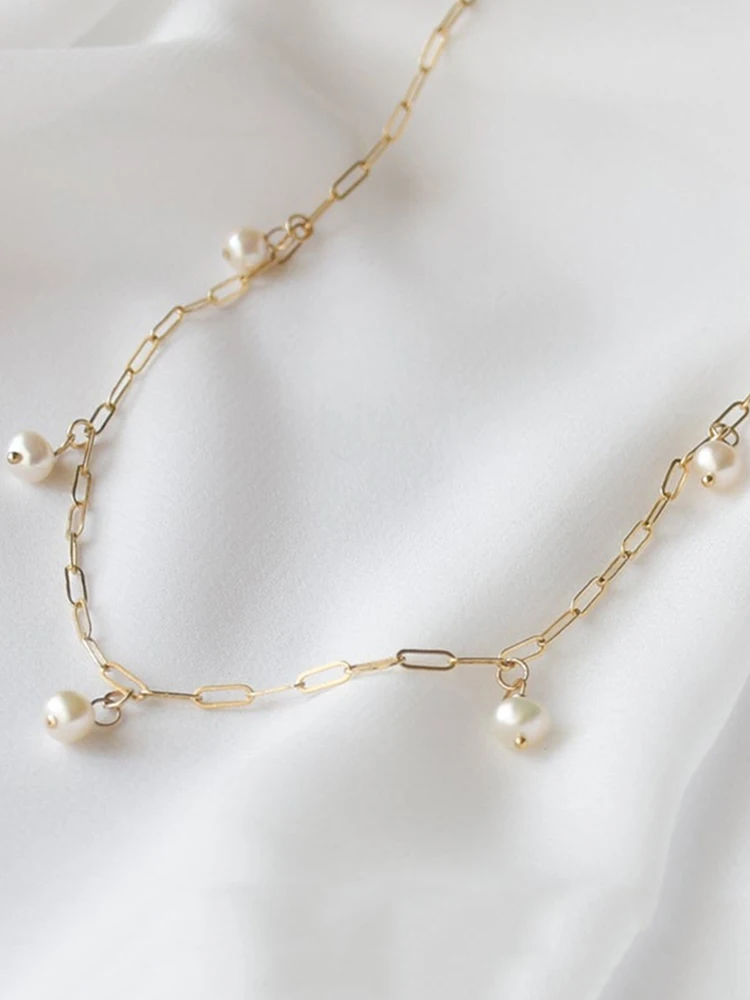 Natural Pearl Choker biżuteria ze złotym wypełnieniem Handmade wisiorki naszyjnik Collier Femme Kolye biżuteria Boho naszyjnik dla kobiet — zdjęcie 2