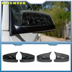 Carbon Fiber Look Black Car Rearview Side Mirror Cover Caps For BMW 5 6 7 Series F01 F02 F03 F04 F06 F07 F10 F11 F12 F13