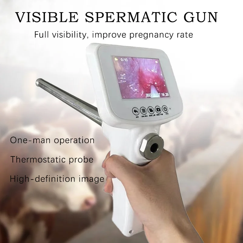 Cattle Manual Visual Handheld Sperm Transfusion Gun 3.5-inch Screen Accessible Learning Digital Sperm Transfusion Device