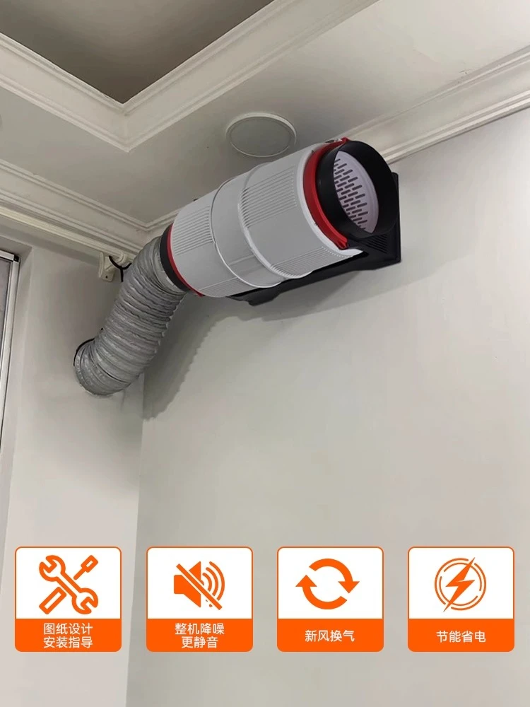 Ultra-quiet Powerful Duct Fan Household Exhaust Fan 4/6/ 8inch Bedroom Kitchen Ventilation Fan