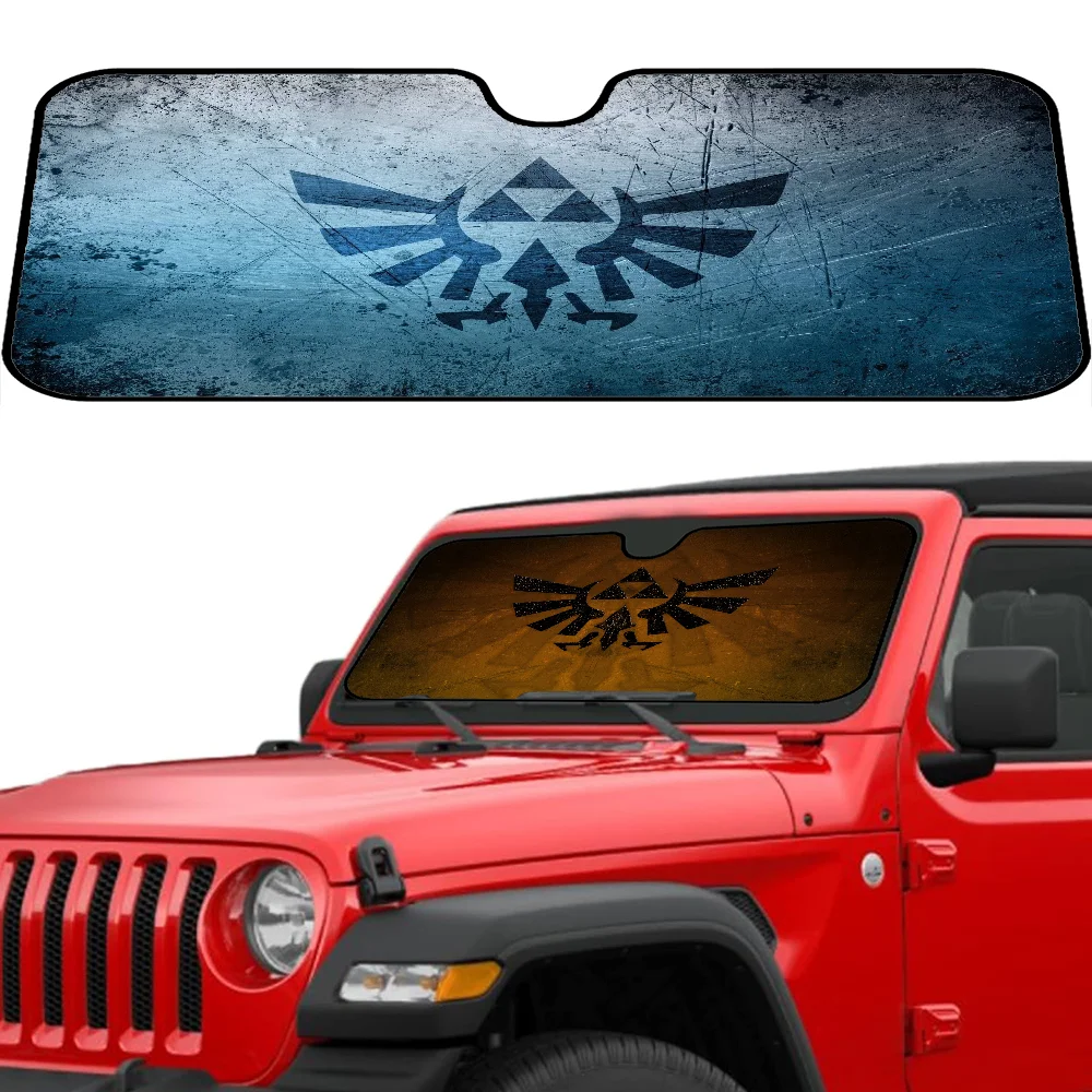 

L-LegendS Of Z-ZeldaS LOGO Car Windshield Funny Sun Shade Foldable UV Ray Sun Visor Protector Sunshade For Front Window