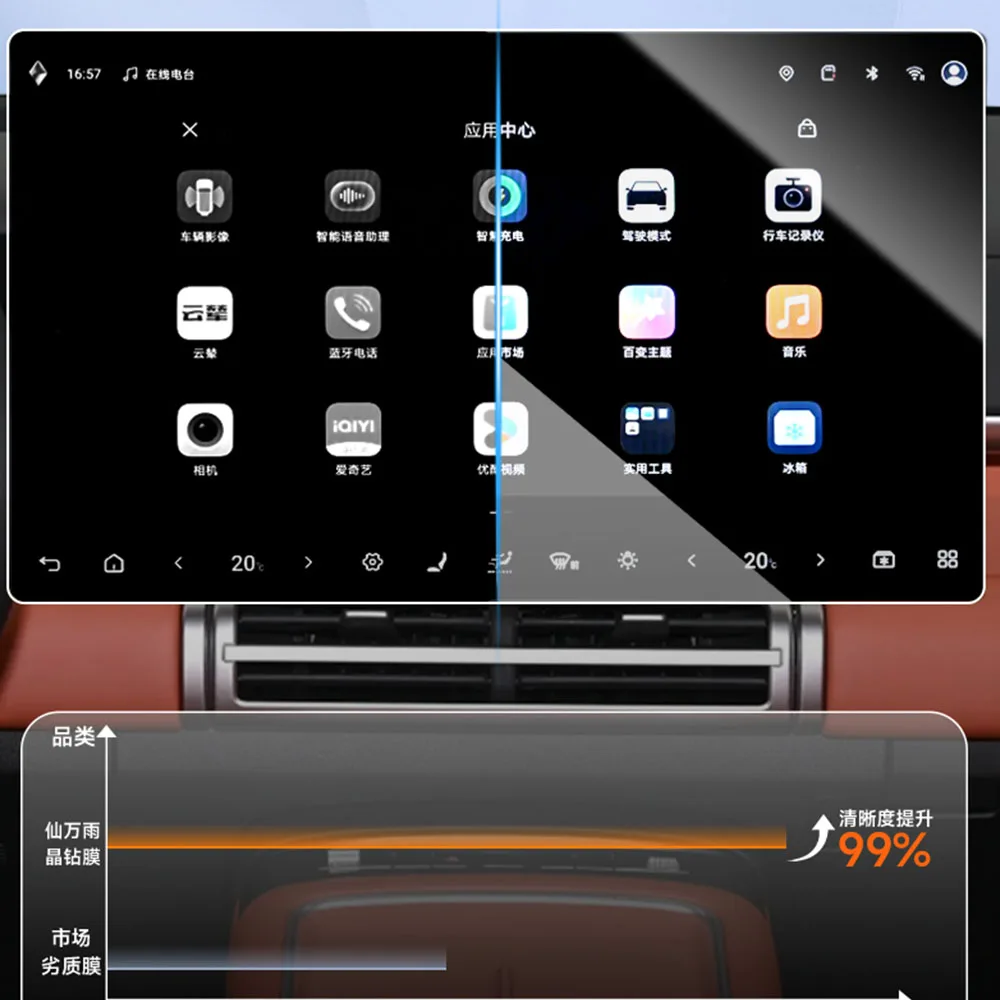

Car Navigation Central Control Screen Tempered Film Protection Film Interior Decoration Screen For BYD Leopard Titanium 7