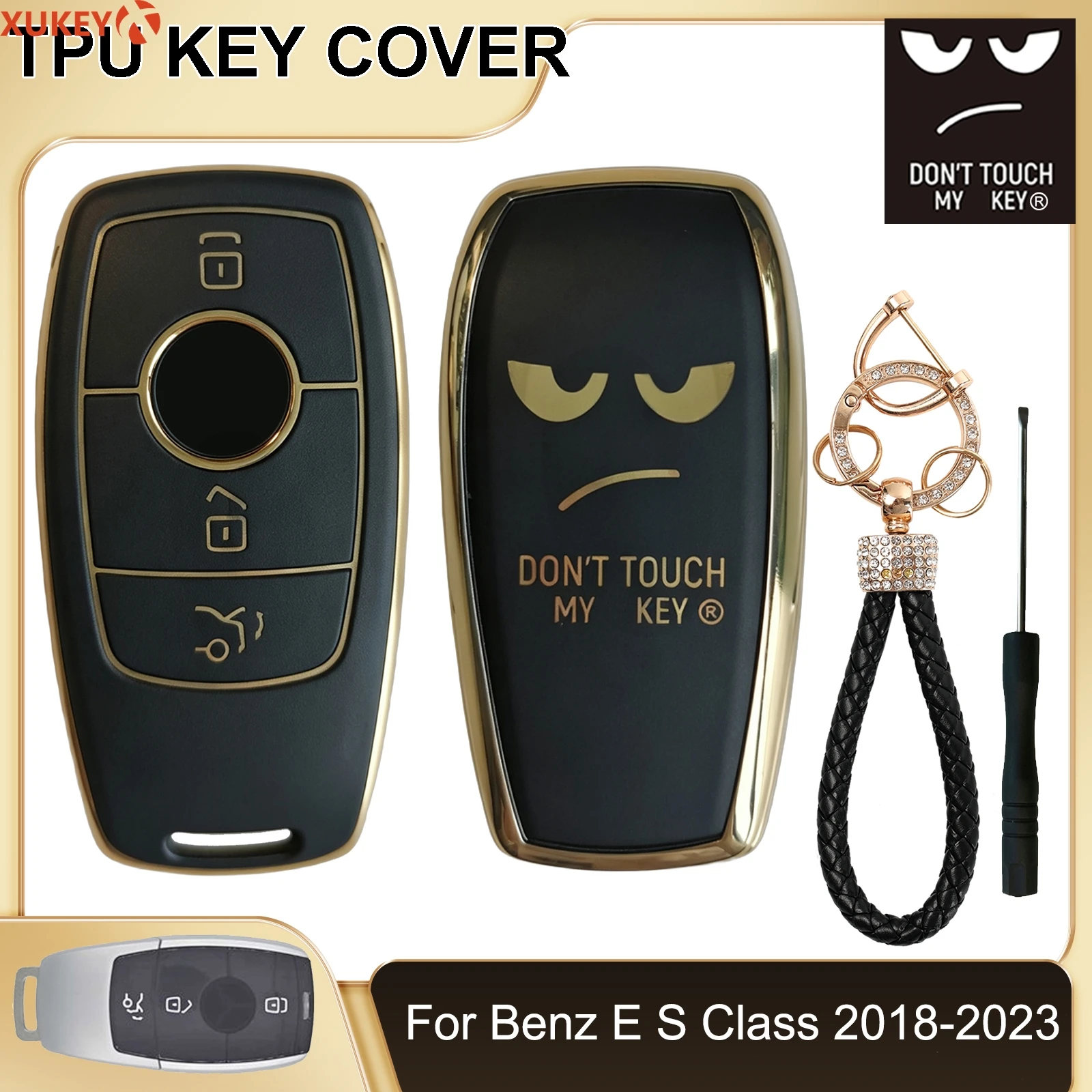Car Remote Key Fob Case Cover Shell Holder 3 Button For Mercedes Benz E Class E300 E400 E63 S Class S63 S65 AMG S450 S550e S560