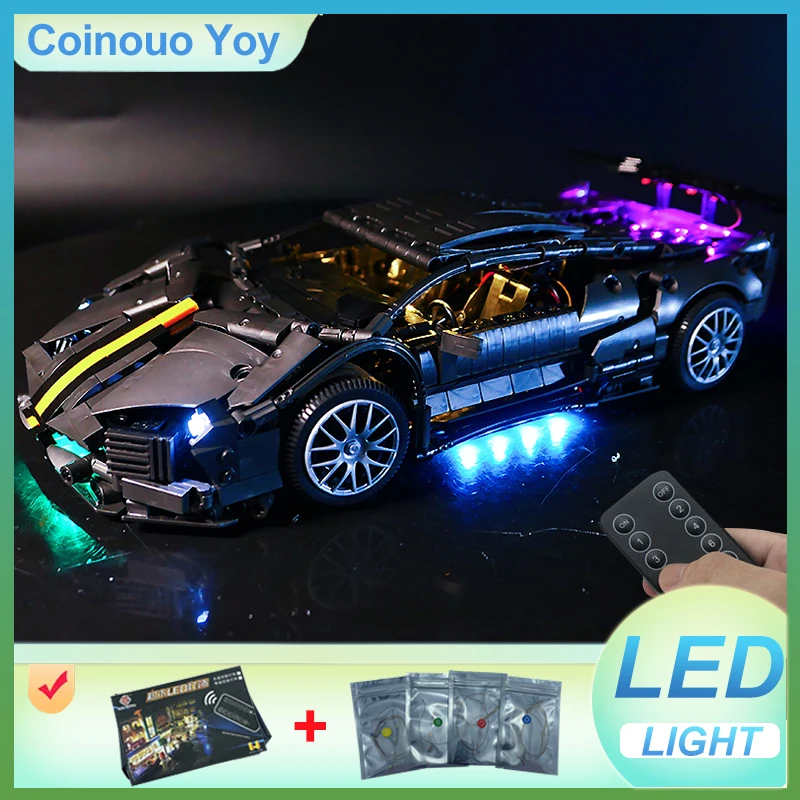 

ЛЕГКА для LEGO 023015, технический спортивный автомобиль, блок, игрушка «сделай сам» (модель без блоков, только светодиодный светильник), набор светильников, подарок для ребенка