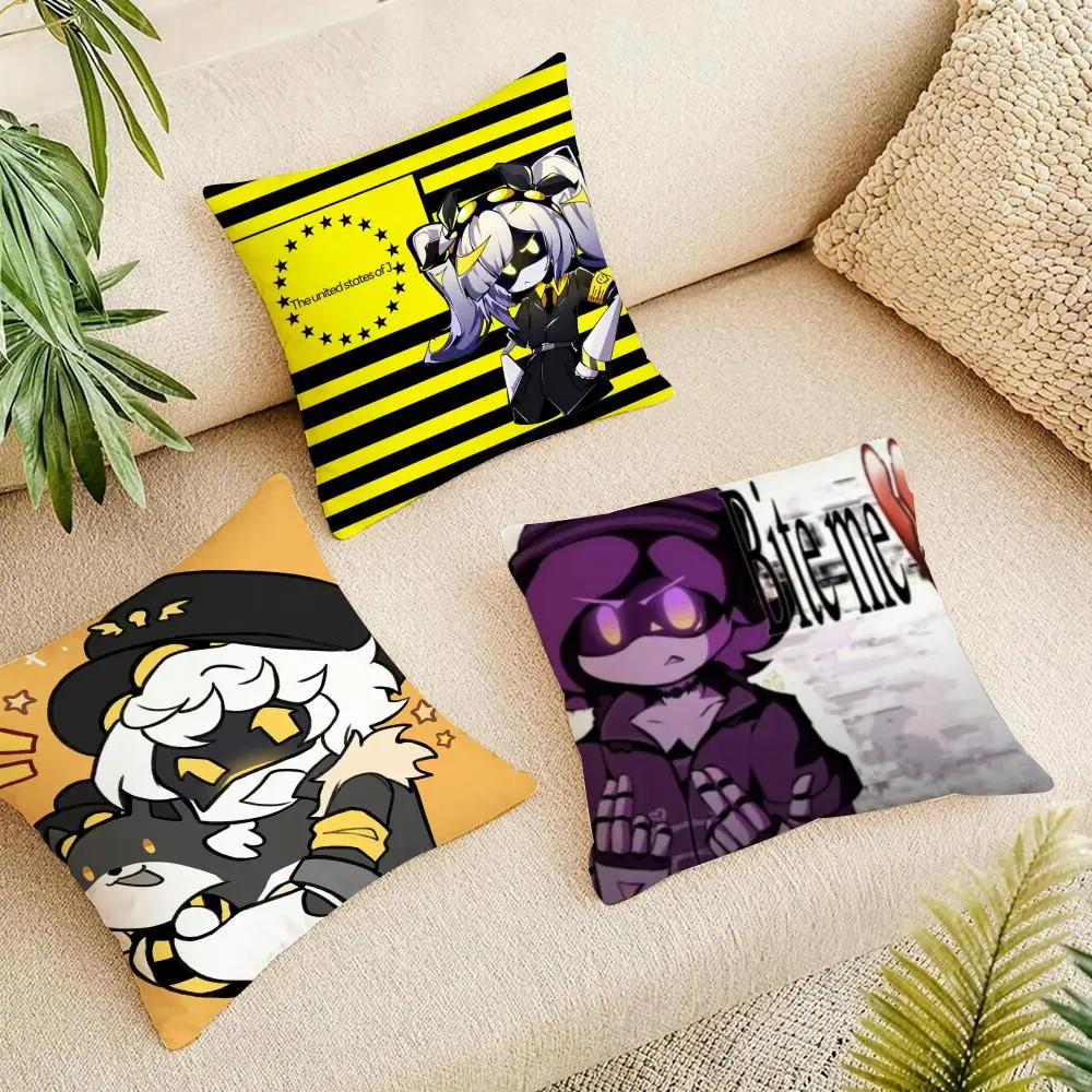 Dark Show Murder Drones Cushion Cover Short Plush Pillowcase, Washable Wrinkle Resistant Cover for Bedroom Gift