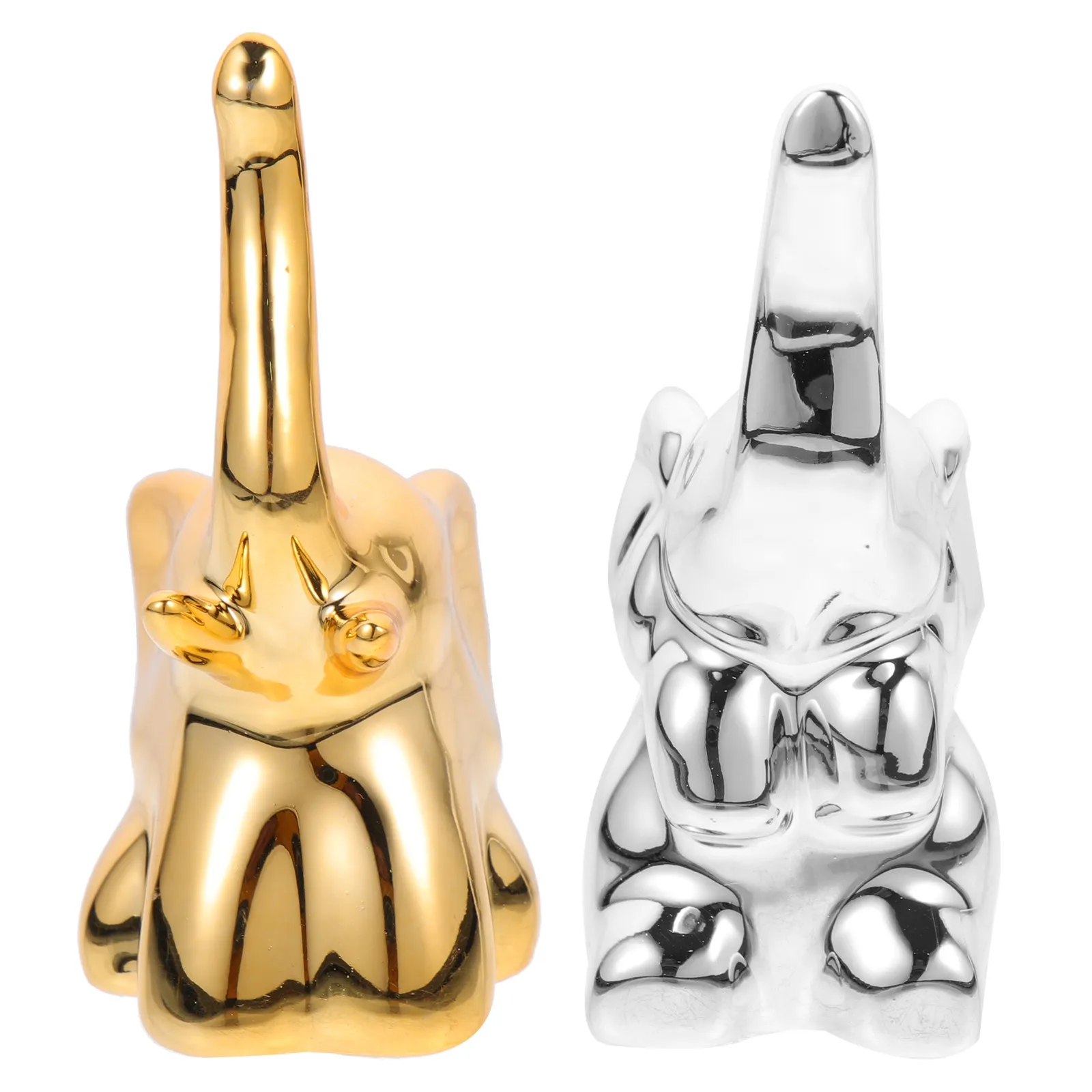 

2Pcs Ring Display Stands for Selling Elephant Shape Rings Stand Ceramic Jewelry Organizer Rings Holder Vanity Ring Organizer