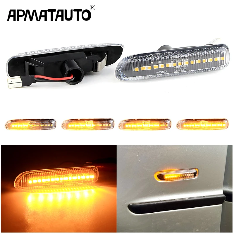 2Pcs LED Turn Signal Side Marker Light For BMW 3 Series E46 Sedan Coupe Wagon Convertible 1997 1998 1999 2000 2001