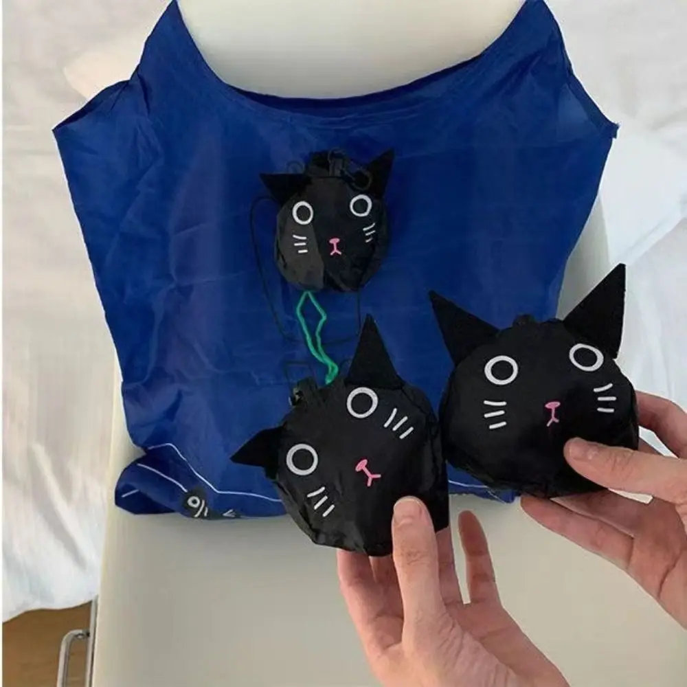 Fashion Frog Foldable Shopping Bag Cat Handbag Foldable Eco Bag Reusable Cartoon Shopping Storage Bag Women