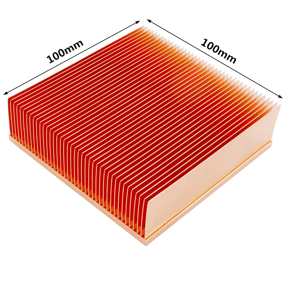 Imagem -02 - Dissipador de Calor de Cobre Puro 100x100x30 mm Radiador de Dissipador de Calor para Chip Eletrônico Dissipação de Calor de Resfriamento de Led