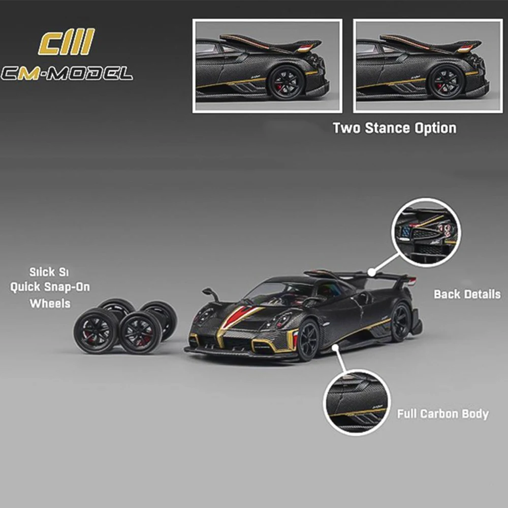 

Car Model 1:64 Pagani Imola Modified Wheel Carbon Black Plate Alloy Die-Cast Car Collectible For Adults and Teens Toys
