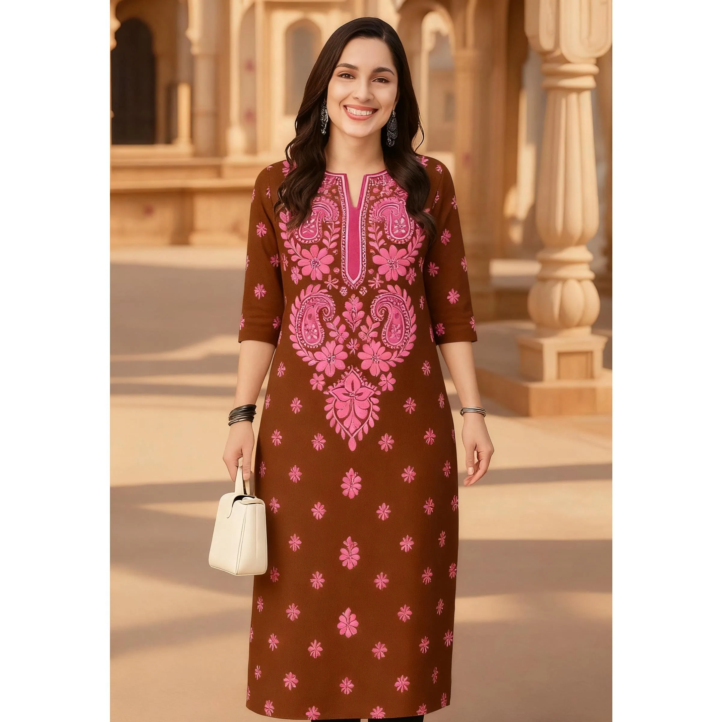 فستان نسائي مسلم كورت مريح بأكمام طويلة مستقيم كاجوال بنمط طاووس عرقي جديد للسيدات عباية إسلامية #6