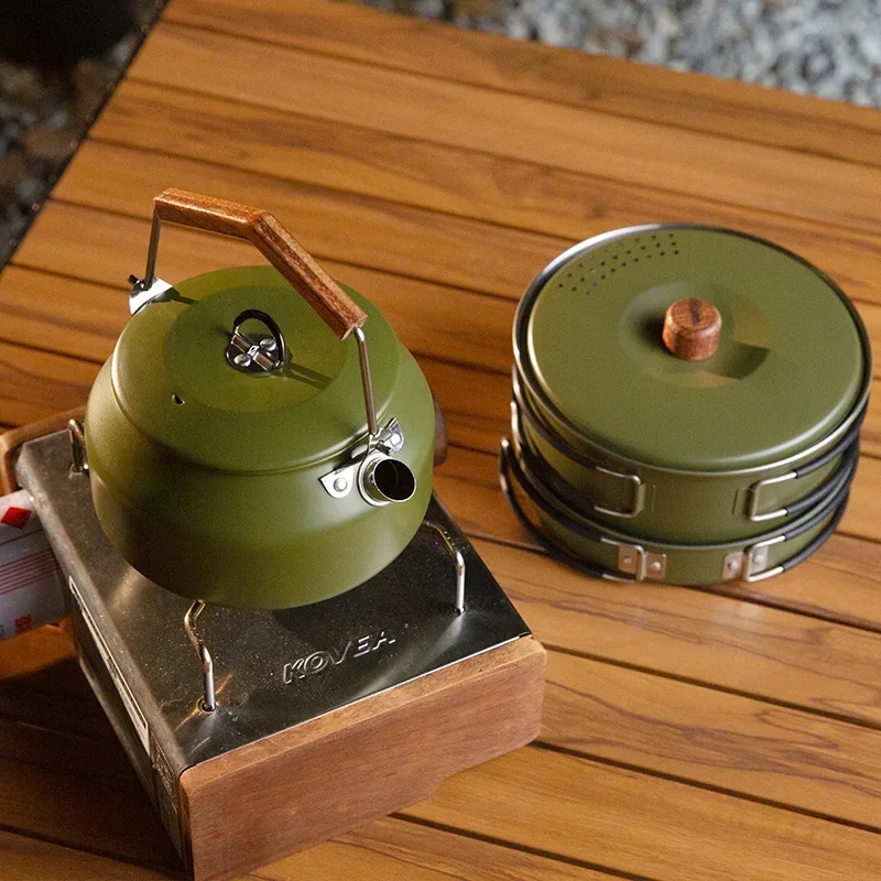 304 Stainless Steel Outdoor Camping Cookware Set Portable Kitchenware for Hiking Picnic Travel