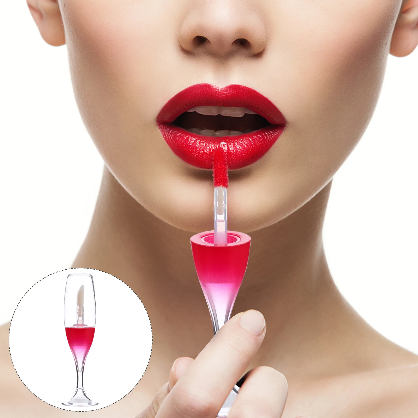 

12Pcs Adorable Wine Glass Lip Glazes Tubes Washable Refillable Containers for Various Cosmetics Lip Gloss Tube