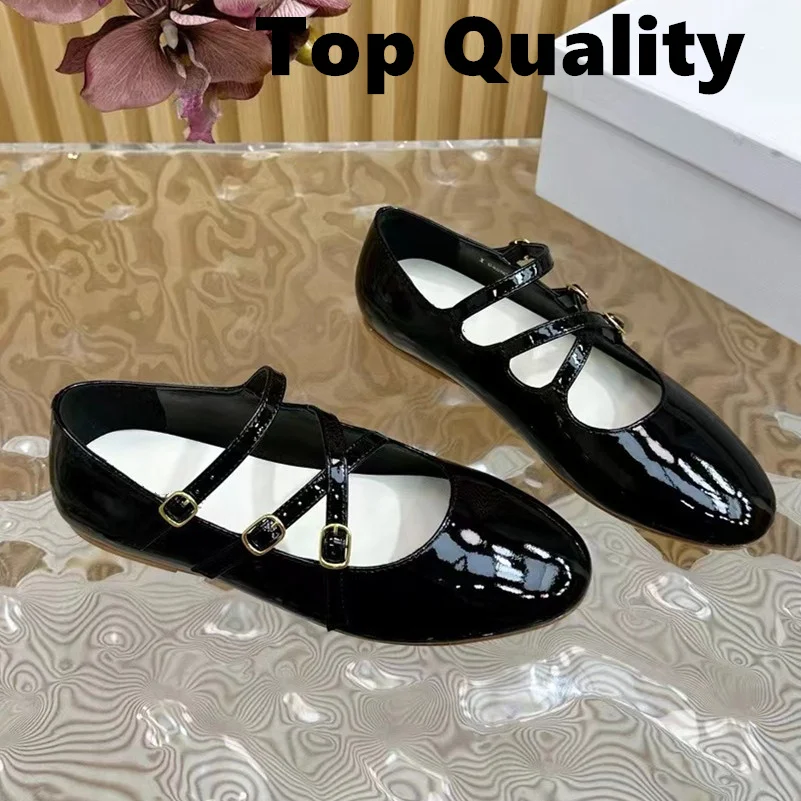 

2024 Women's Classic Retro Mary Jane Single Shoes Genuine leather material Round headed flat bottomed Top Quality