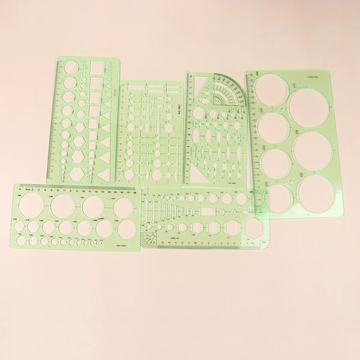 Drawing Templates Set Transparent Geometry Rulers For School Office Architecture Measuring Tool Building Templates Kit