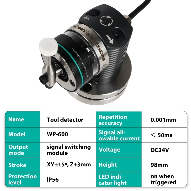 WP-600 CNC Tool Setter Sensor, 5-Axis Tool Setting Probe for Machine Center, Replacement for TS27R