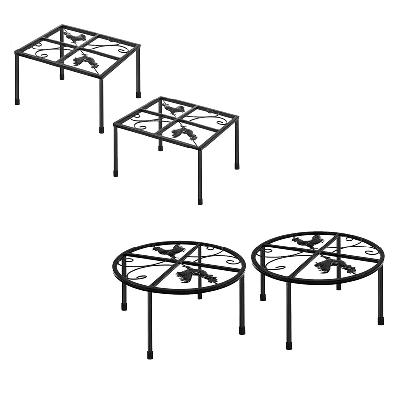 

2 PCS Metal Stand For Chicken Feeder Waterer, Stand Holder With 4 Legs, Supports Rack For Buckets Barrels Square Easy Install